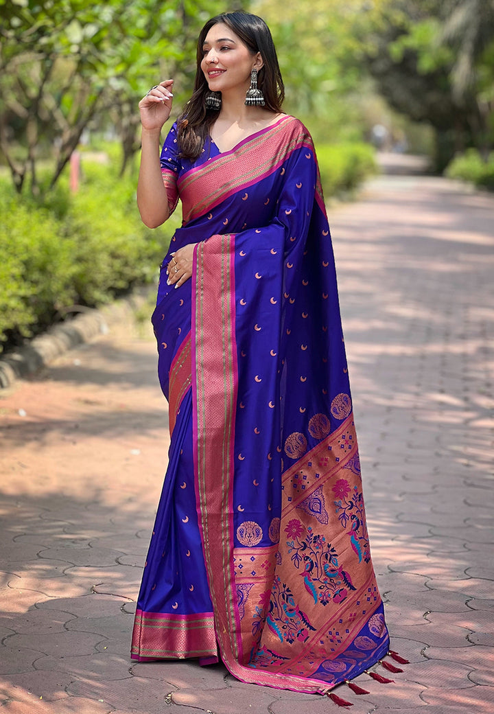 Luxurious Paithani Silk Saree | Designer Wevon Craftsmanship for Weddings