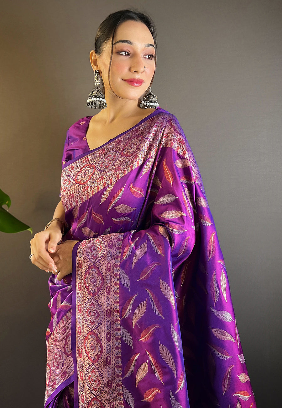 Soft-Silk Saree with Banarasi Jari Work | Elegant Traditional Attire for Events