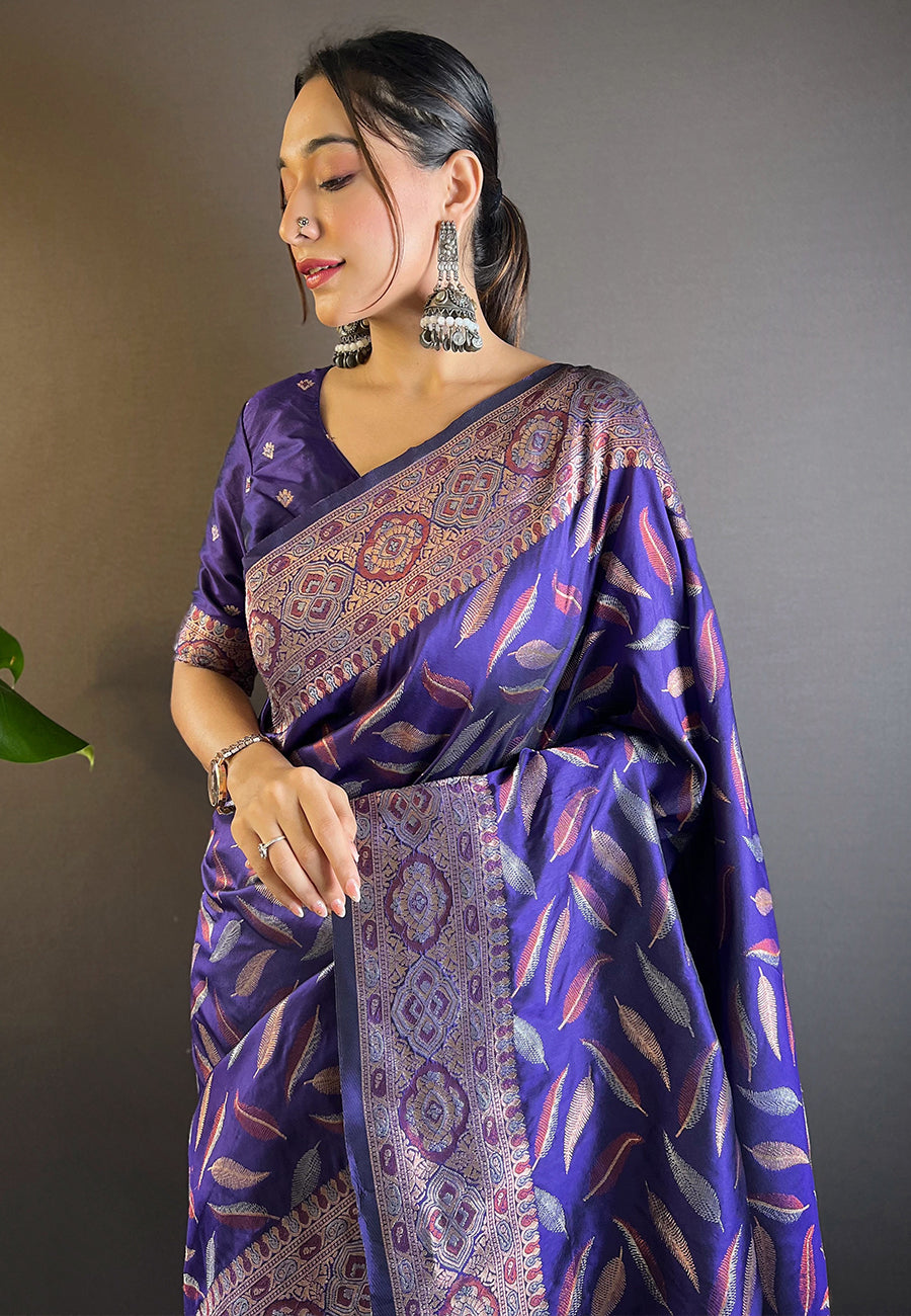 Soft-Silk Saree with Banarasi Jari Work | Elegant Traditional Attire for Events