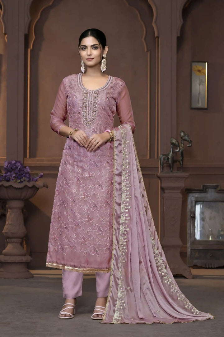 Viscose Organza Salwar Kameez | Intricate Embroidery with Designer Dupatta