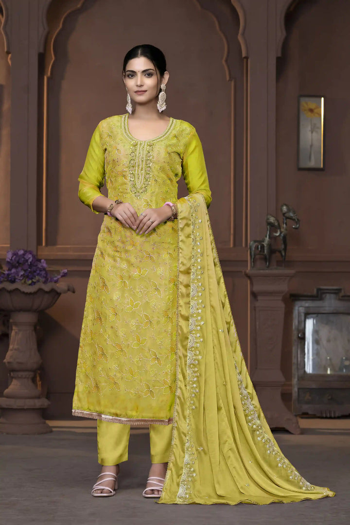Viscose Organza Salwar Kameez | Intricate Embroidery with Designer Dupatta