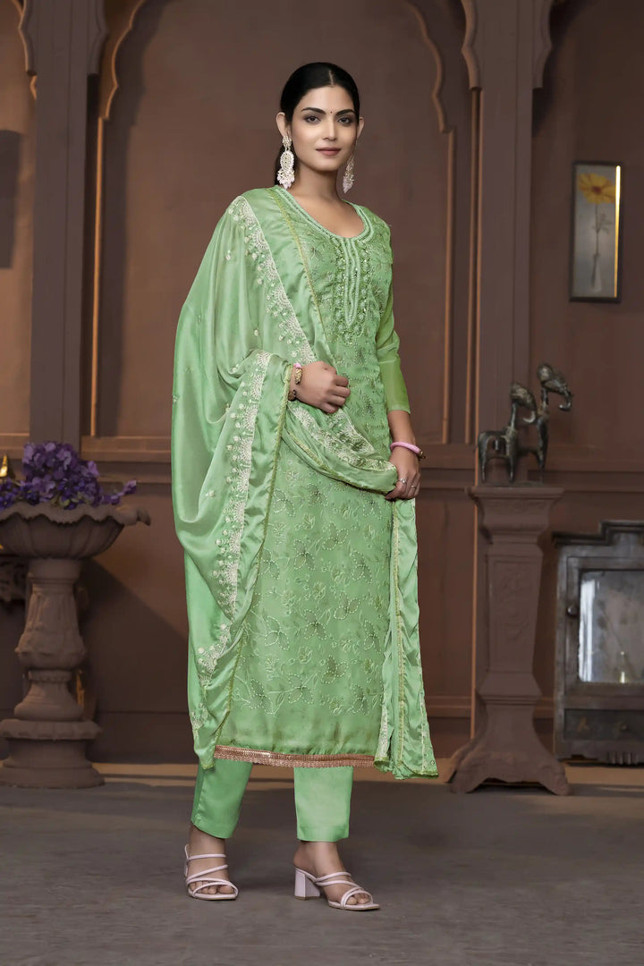 Viscose Organza Salwar Kameez | Intricate Embroidery with Designer Dupatta