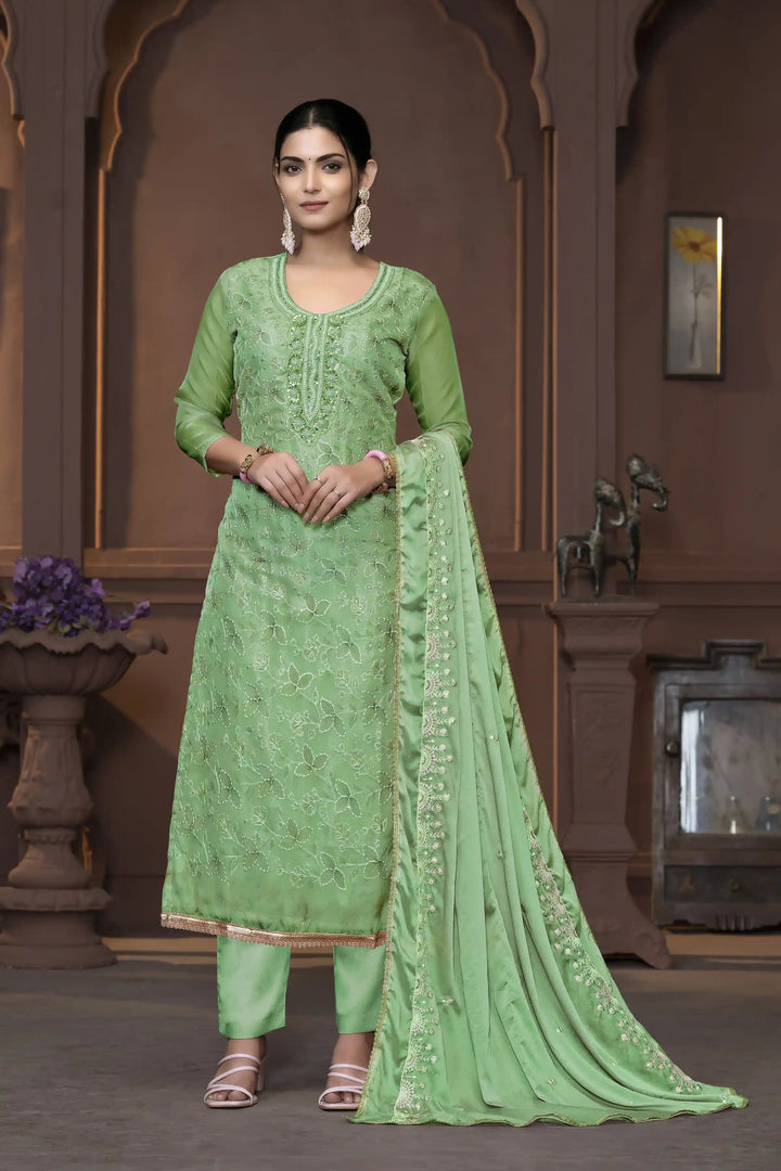 Viscose Organza Salwar Kameez | Intricate Embroidery with Designer Dupatta
