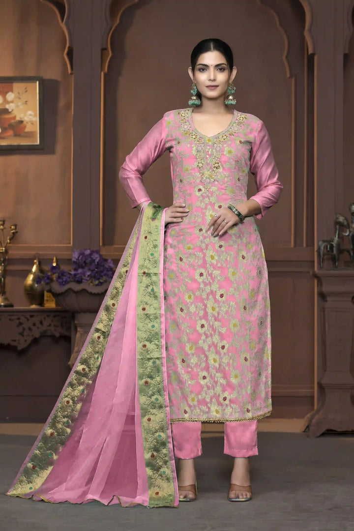 Elegant Muslin Cotton Salwar Kameez with Handwork | Wevon Designer Collection