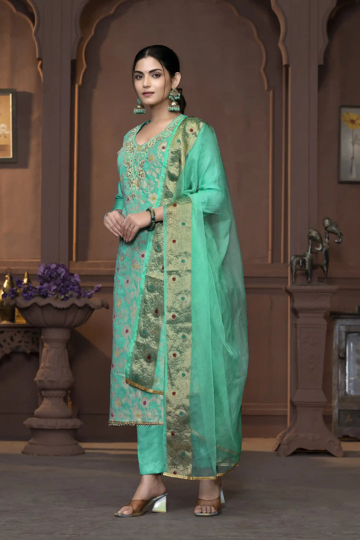 Elegant Muslin Cotton Salwar Kameez with Handwork | Wevon Designer Collection