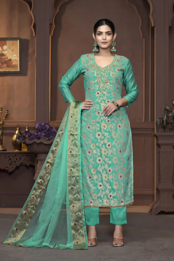 Elegant Muslin Cotton Salwar Kameez with Handwork | Wevon Designer Collection