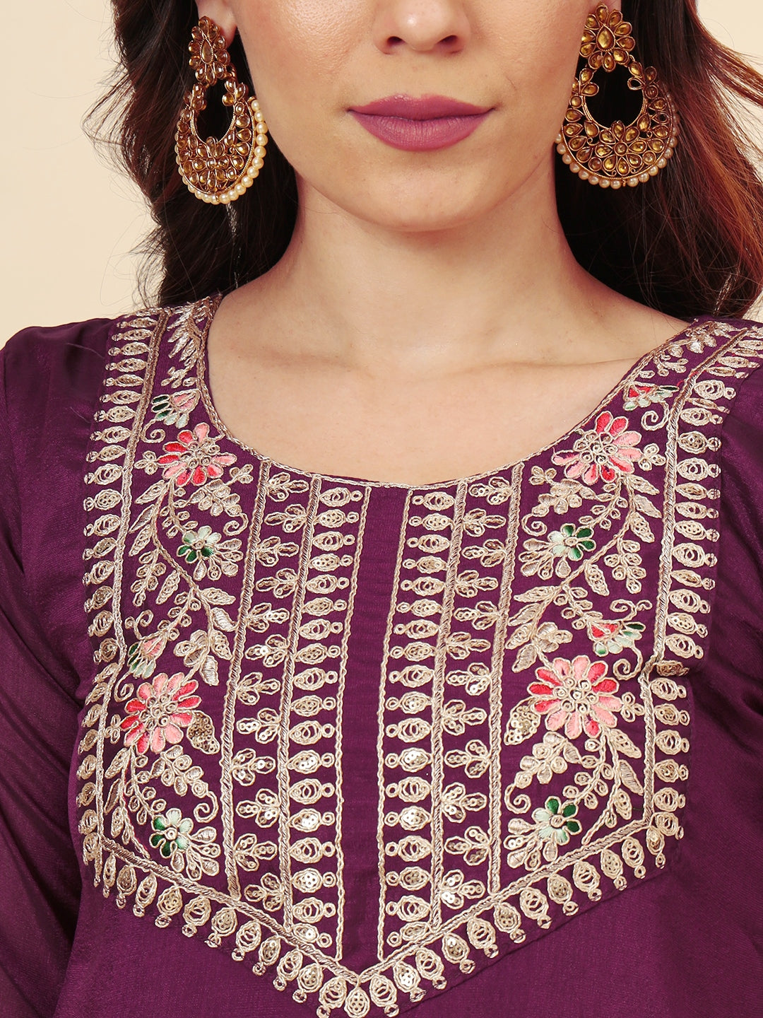 Vichitra Silk Salwar Kameez | Elegant Designer Embroidery Festive Wear
