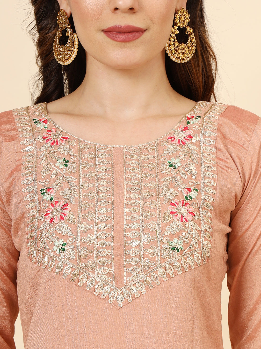 Vichitra Silk Salwar Kameez | Elegant Designer Embroidery Festive Wear