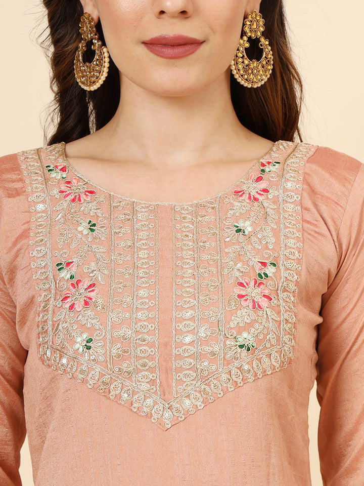 Vichitra Silk Salwar Kameez | Elegant Designer Embroidery Festive Wear