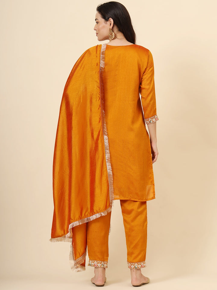 Vichitra Silk Salwar Kameez | Elegant Designer Embroidery Festive Wear