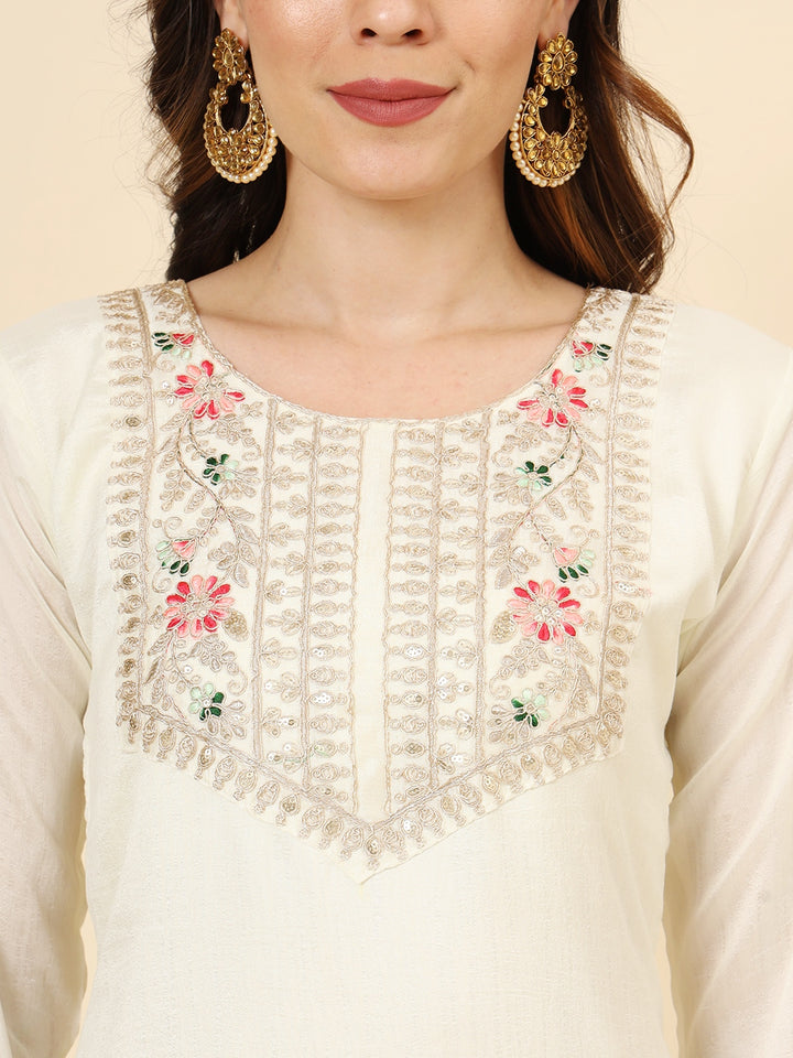 Vichitra Silk Salwar Kameez | Elegant Designer Embroidery Festive Wear