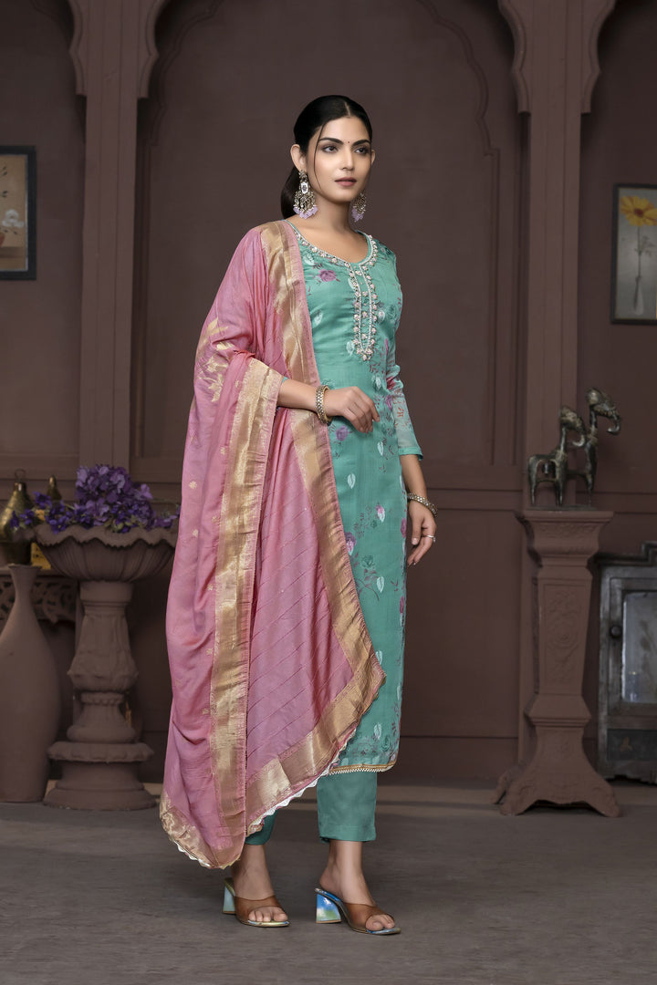Banarasi Organza Salwar Kameez | Elegant Embroidery for Special Occasions