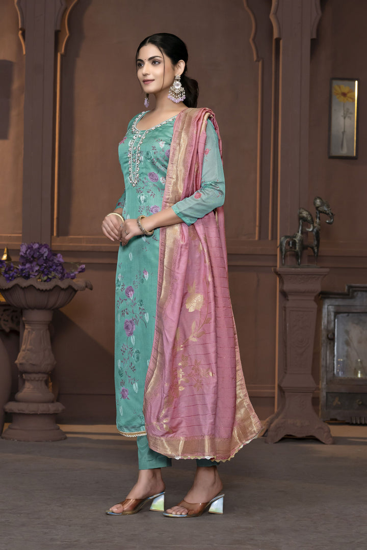 Banarasi Organza Salwar Kameez | Elegant Embroidery for Special Occasions