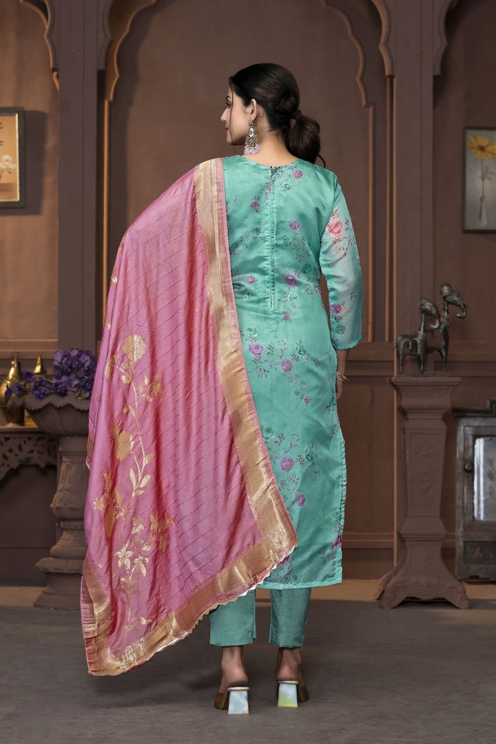Banarasi Organza Salwar Kameez | Elegant Embroidery for Special Occasions