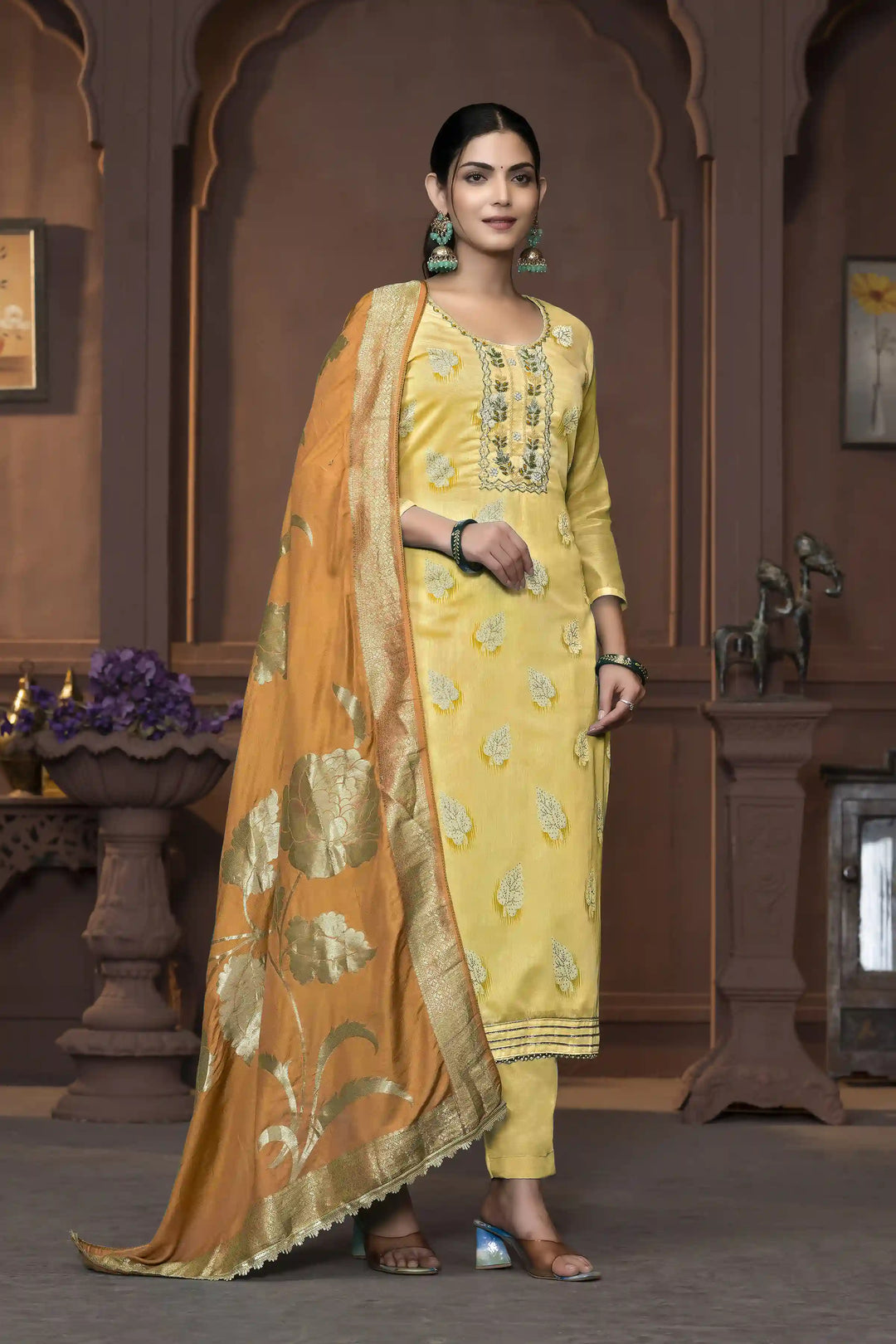 Dull Santoon Salwar Kameez | Elegant Embroidery with Stylish Dupatta