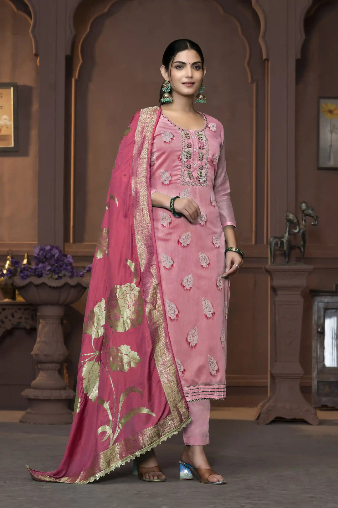 Dull Santoon Salwar Kameez | Elegant Embroidery with Stylish Dupatta