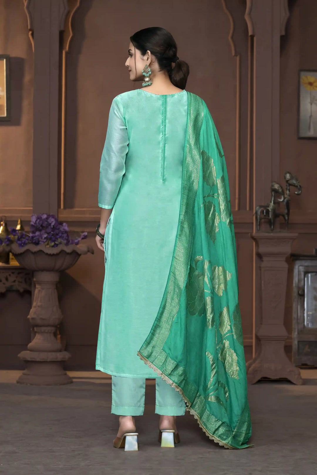 Dull Santoon Salwar Kameez | Elegant Embroidery with Stylish Dupatta