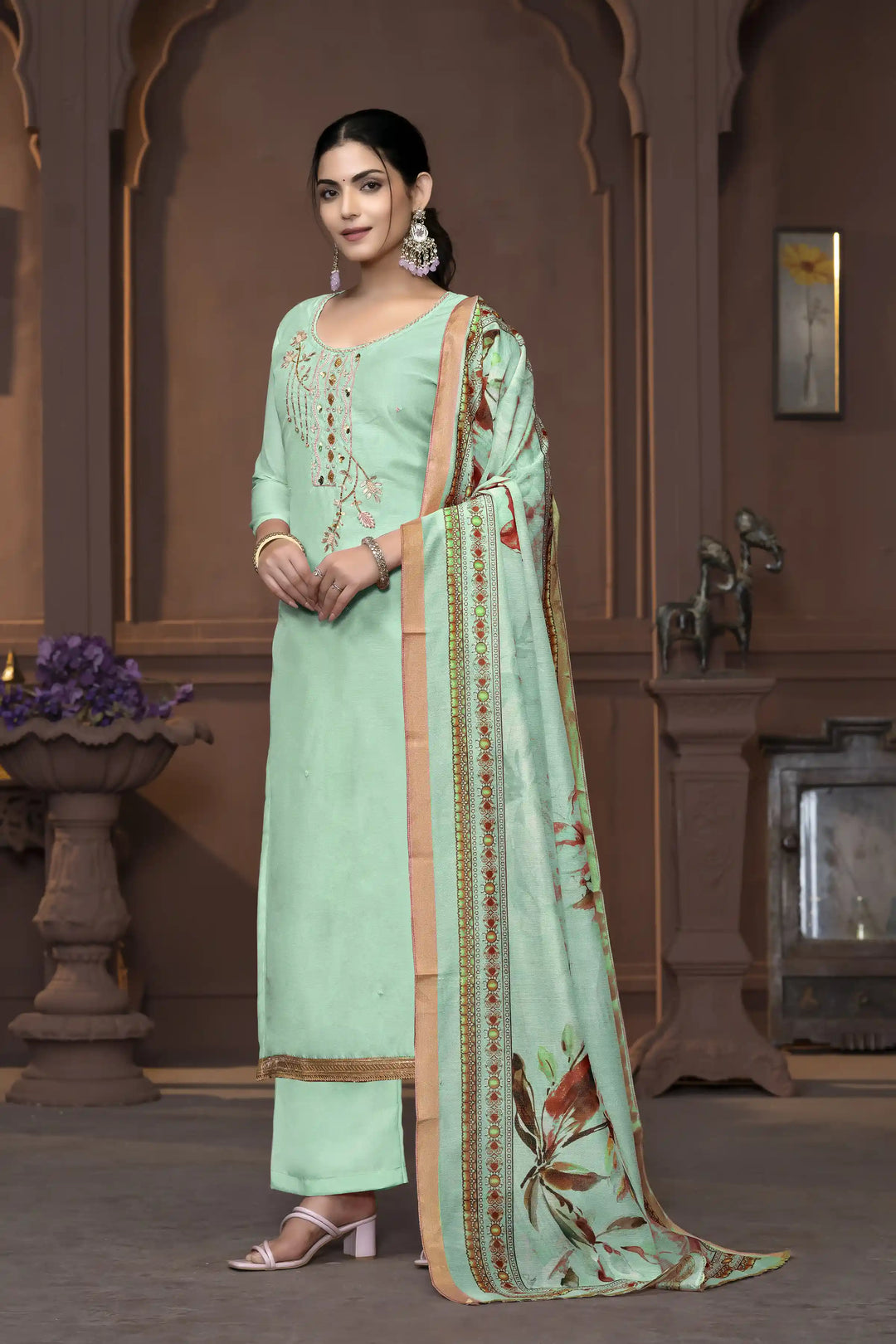 Dull Santoon Salwar Kameez | Elegant Embroidered Ethnic Wear for Weddings