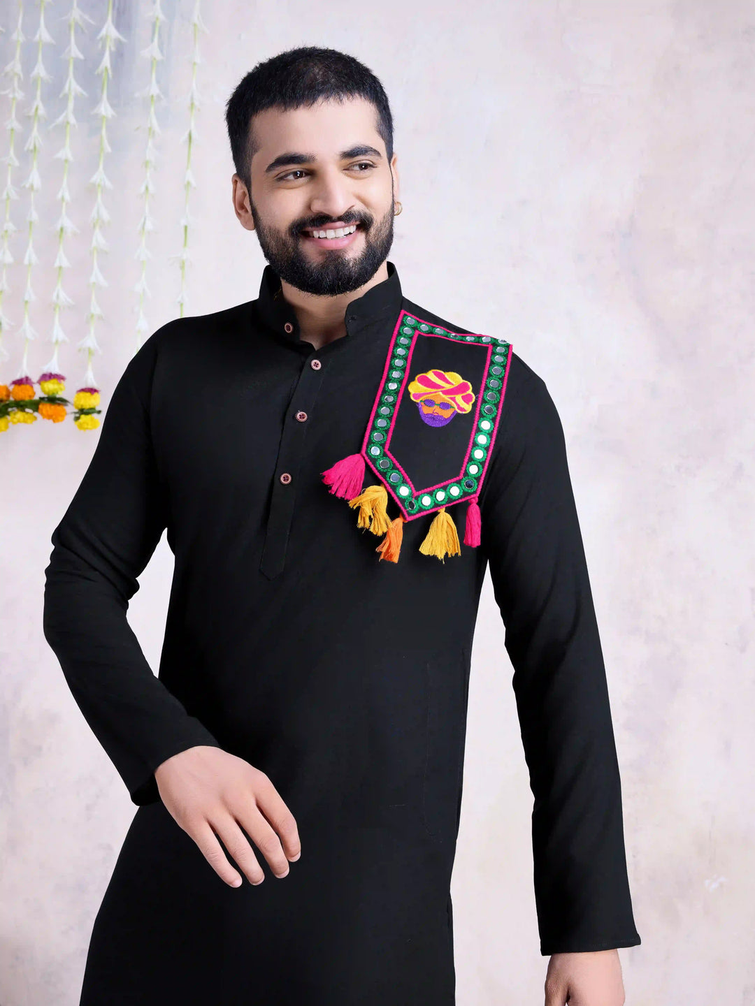 Fine Colored Rayon Kurta Pair | Mirror Embroidery Festive Ethnic Wear for Men