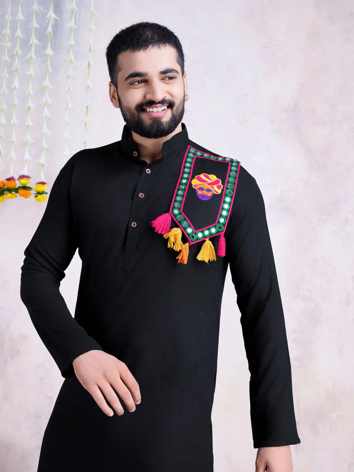 Fine Colored Rayon Kurta Pair | Mirror Embroidery Festive Ethnic Wear for Men