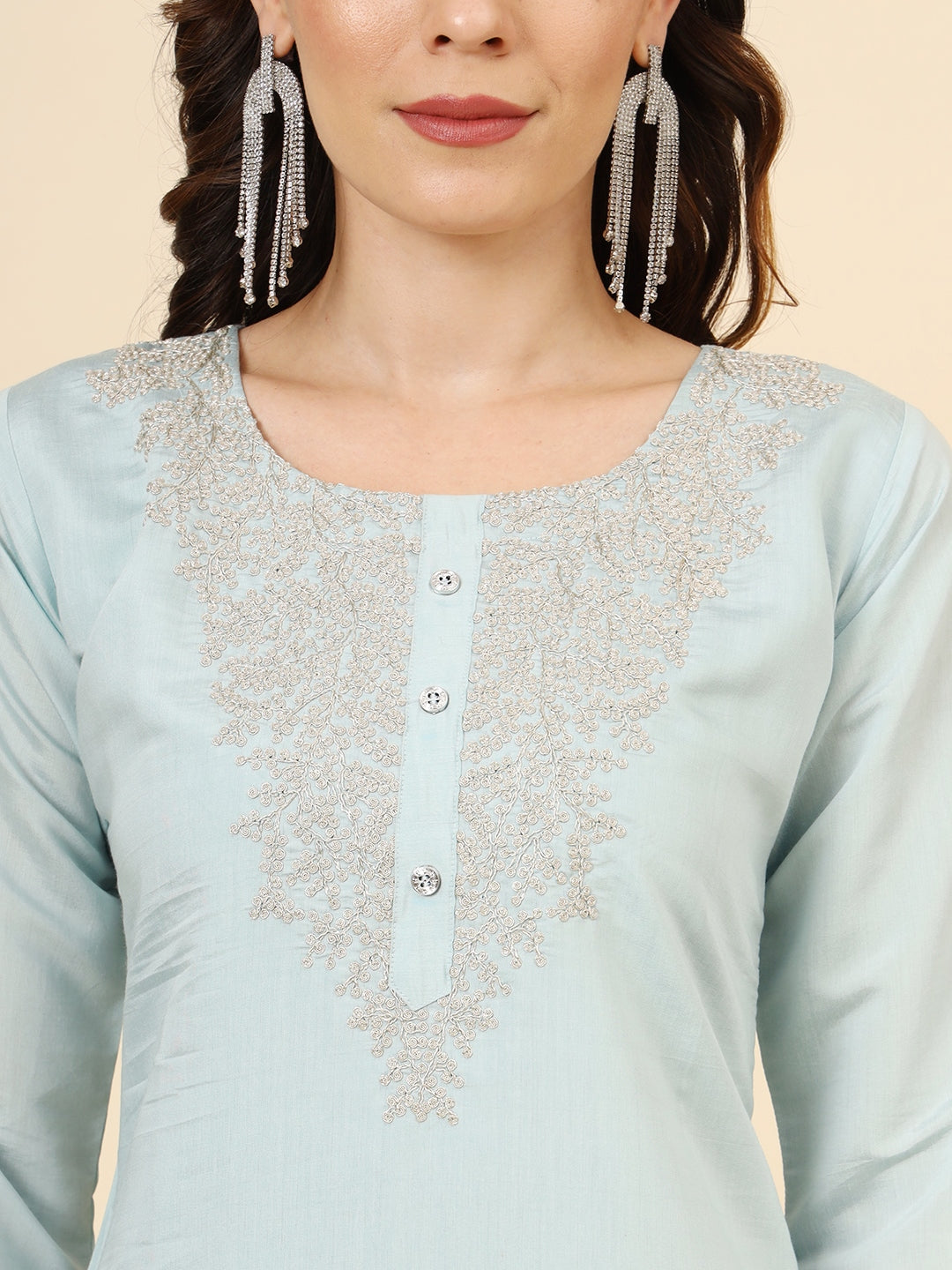 Muslin Silk Blend Salwar Kameez | Designer Embroidery Perfect Ethnic Wear