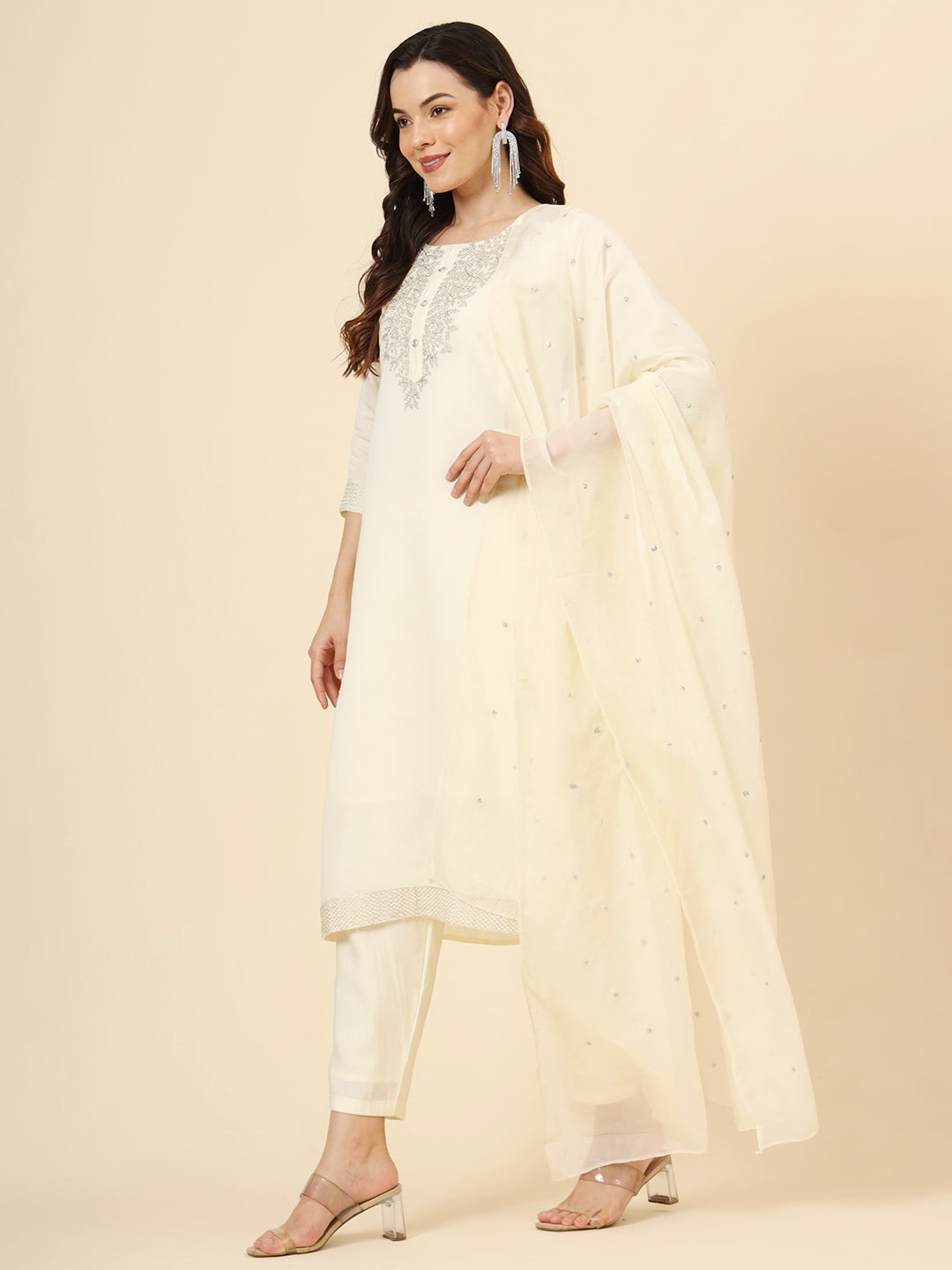 Muslin Silk Blend Salwar Kameez | Designer Embroidery Perfect Ethnic Wear