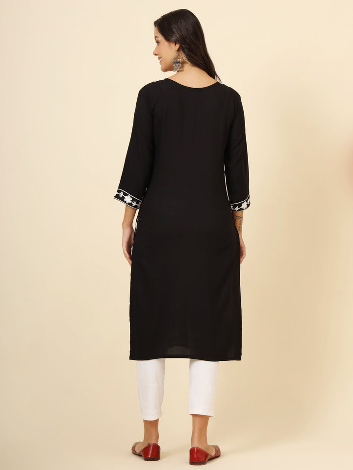 Liva Rayon Kurti with Chic Lucknowi Embroidery | Perfect for Casual Wear