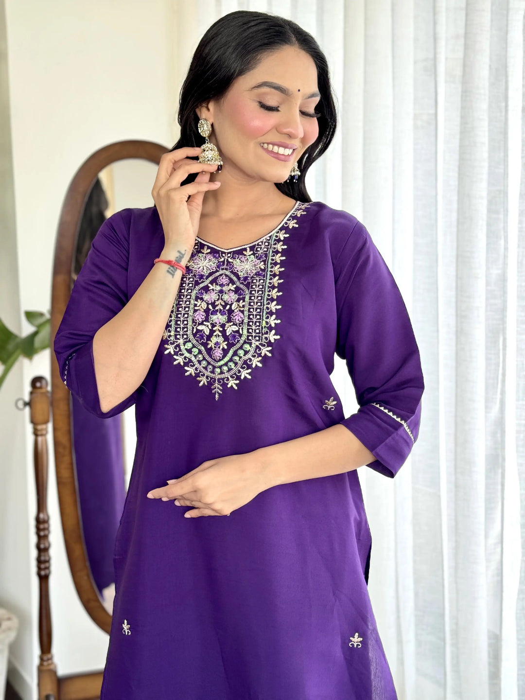 Viscose Chanderi Salwar Kameez | Graceful Embroidery Premium Ethnic Wear
