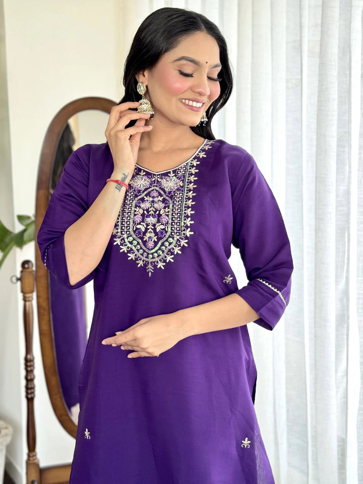 Viscose Chanderi Salwar Kameez | Graceful Embroidery Premium Ethnic Wear