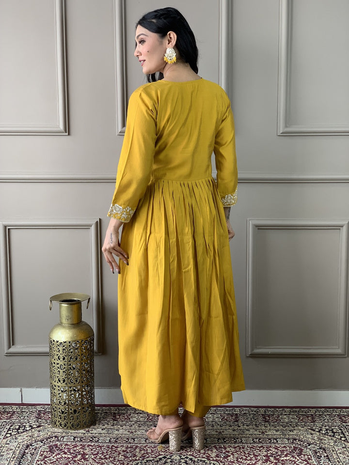 Viscose Chanderi Salwar Kameez | Designer Intricate Embroidery Ethnic Wear