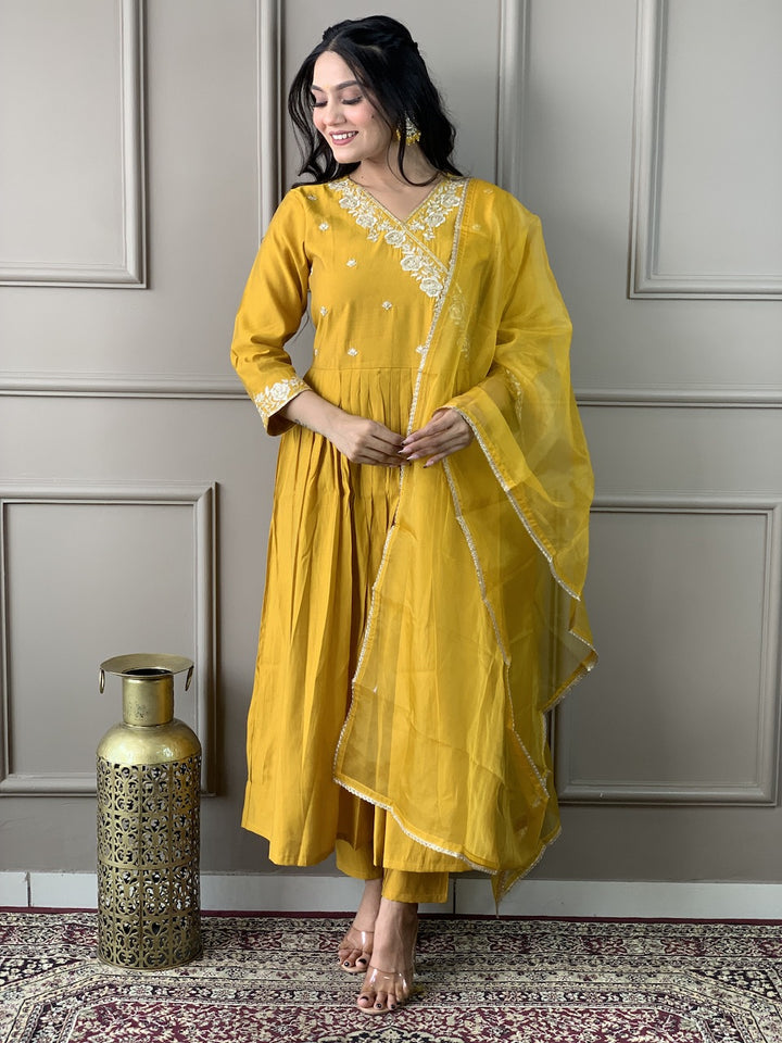 Viscose Chanderi Salwar Kameez | Designer Intricate Embroidery Ethnic Wear