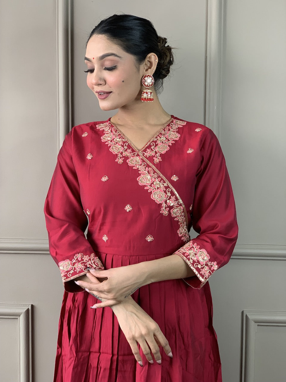 Viscose Chanderi Salwar Kameez | Designer Intricate Embroidery Ethnic Wear
