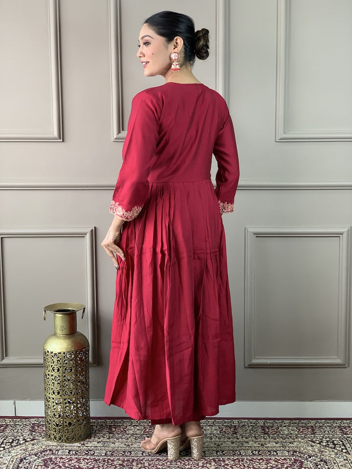 Viscose Chanderi Salwar Kameez | Designer Intricate Embroidery Ethnic Wear