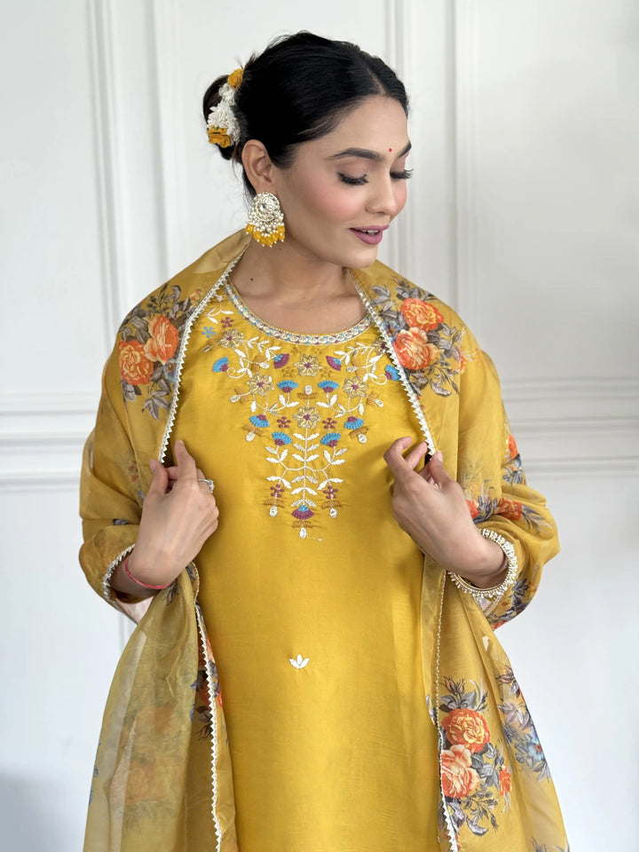 Viscose Chanderi Salwar Kameez | Graceful Embroidery Premium Ethnic Wear