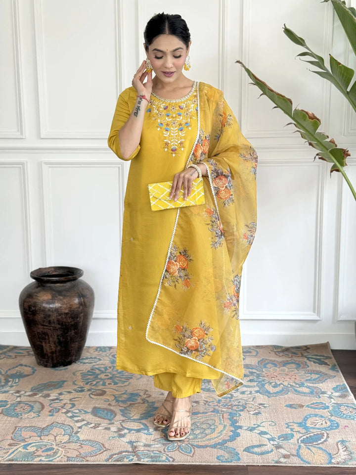 Viscose Chanderi Salwar Kameez | Graceful Embroidery Premium Ethnic Wear