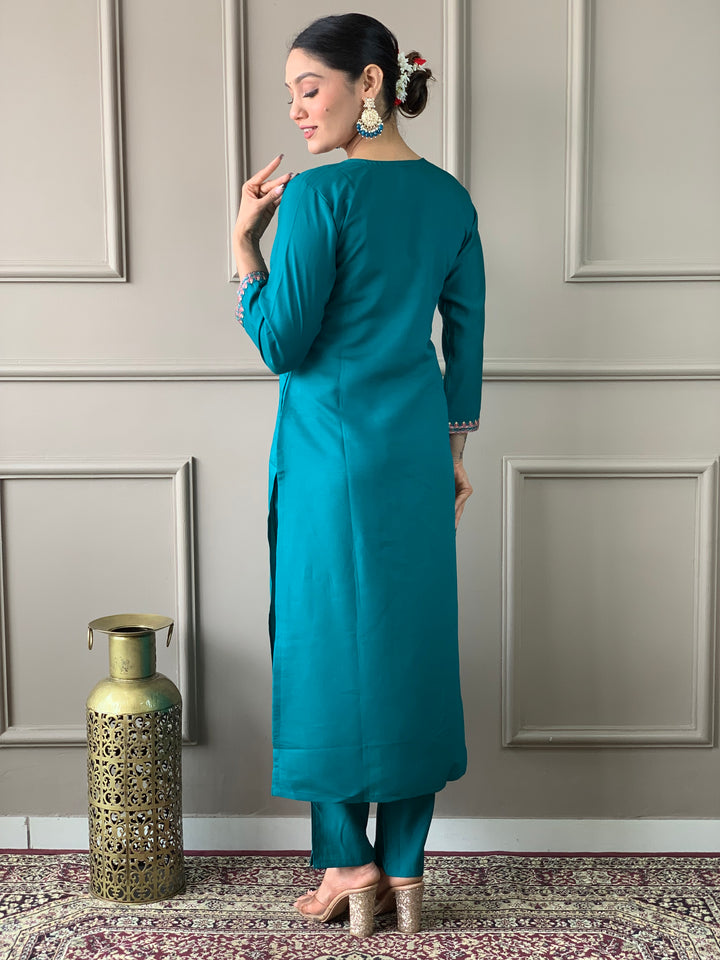 Viscose Chanderi Salwar Kameez | Designer Embroidery Work Ethnic Wear