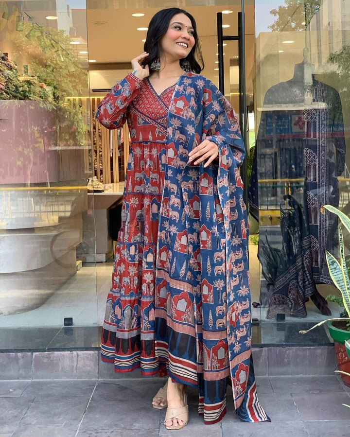 Cotton Salwar Kameez | Intricate Traditional Prints with Matching Dupatta