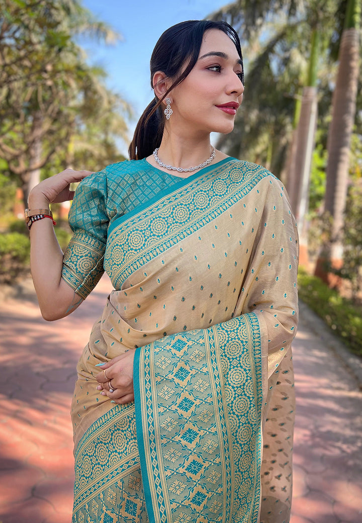 Exquisite Tissue-Silk Saree | Jari Weaving for a Regal & Festive Look