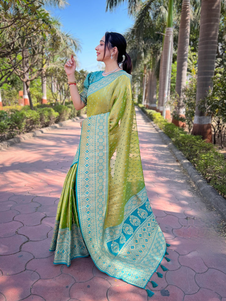 Exquisite Tissue-Silk Saree | Jari Weaving for a Regal & Festive Look