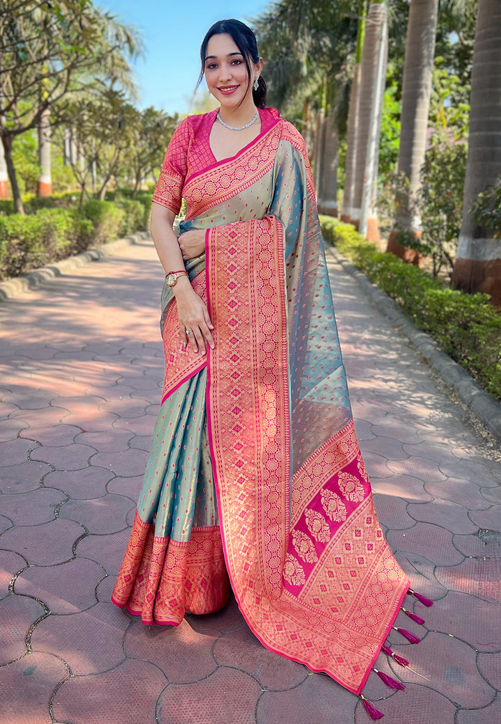 Exquisite Tissue-Silk Saree | Jari Weaving for a Regal & Festive Look