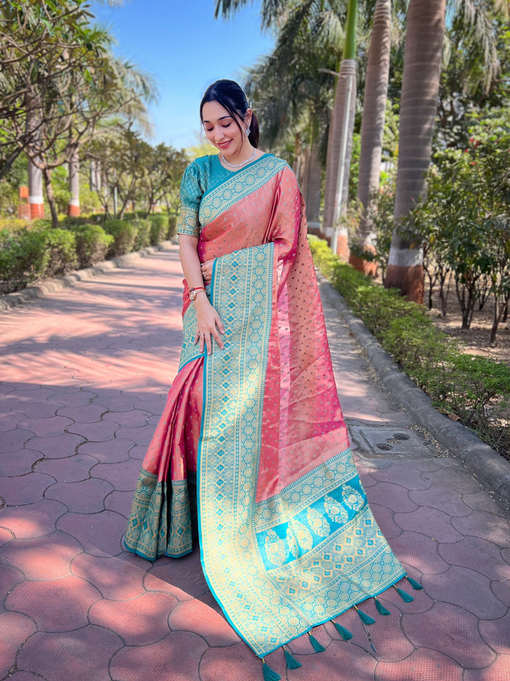 Exquisite Tissue-Silk Saree | Jari Weaving for a Regal & Festive Look