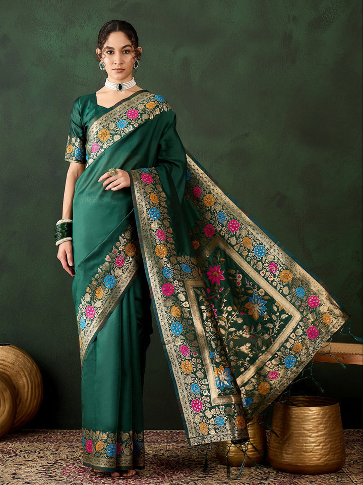 Charming Silk Saree with intricate Wevon Jacquard Designer | An Exclusive Designer Masterpiece