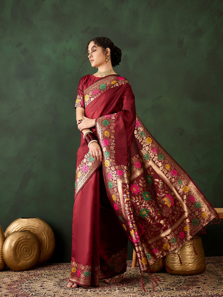 Charming Silk Saree with intricate Wevon Jacquard Designer | An Exclusive Designer Masterpiece