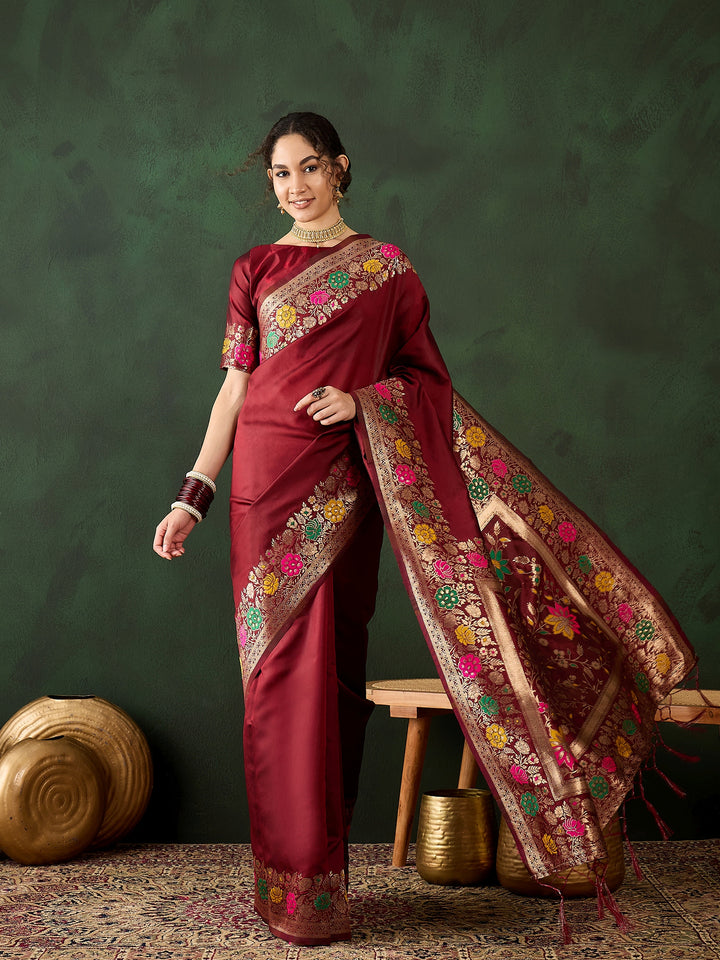 Charming Silk Saree with intricate Wevon Jacquard Designer | An Exclusive Designer Masterpiece