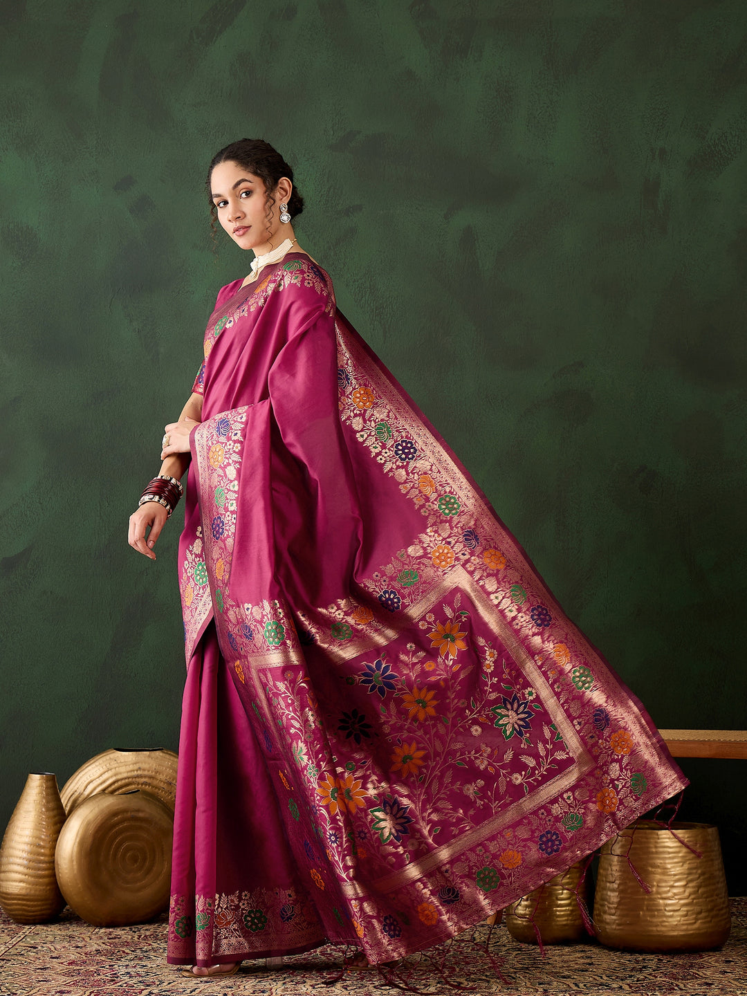 Charming Silk Saree with intricate Wevon Jacquard Designer | An Exclusive Designer Masterpiece