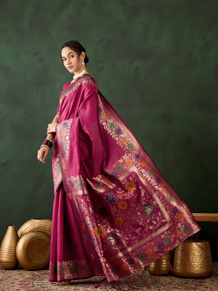 Charming Silk Saree with intricate Wevon Jacquard Designer | An Exclusive Designer Masterpiece