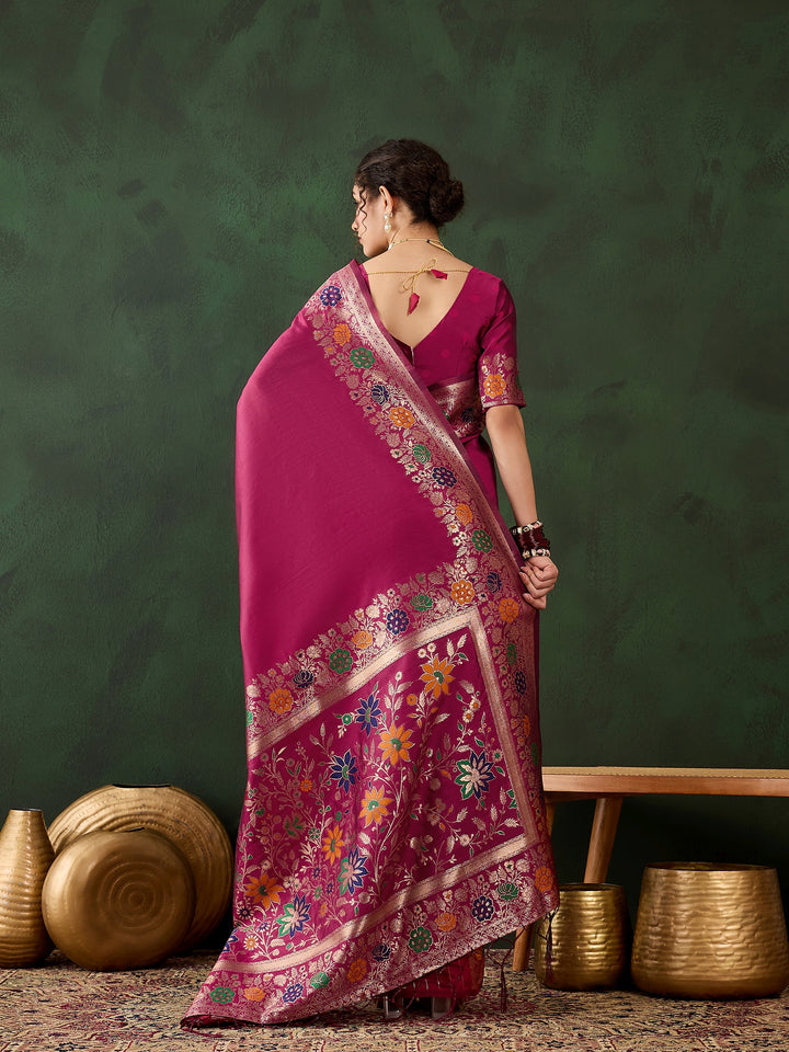 Charming Silk Saree with intricate Wevon Jacquard Designer | An Exclusive Designer Masterpiece