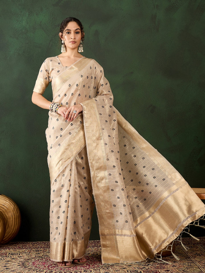 Breathtaking Khadi Organza Saree with | A Graceful Addition to Your Wardrobe