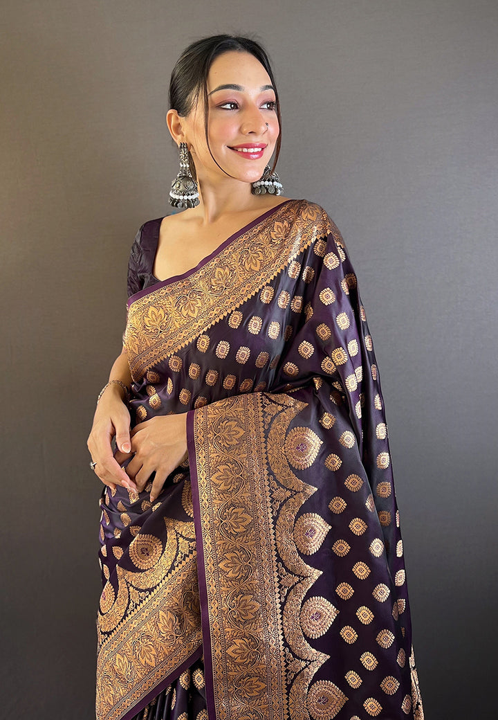 Luxurious Banarasi Satin Silk Saree | A Stylish and Sophisticated Choice