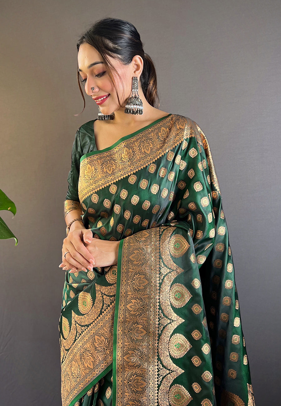 Luxurious Banarasi Satin Silk Saree | A Stylish and Sophisticated Choice
